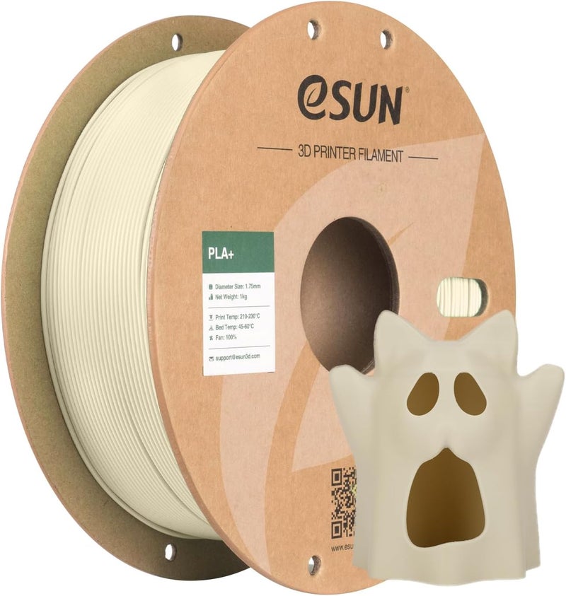 eSUN PLA+ Filament 1.75mm 1KG, 3D Printer Filament Dimensional Accuracy +/- 0.03mm, 1kg Cardboard Spool(2.2lbs) 3D Printing Filament, Fits for Most FDM 3D Printers,Bone White - Image 1